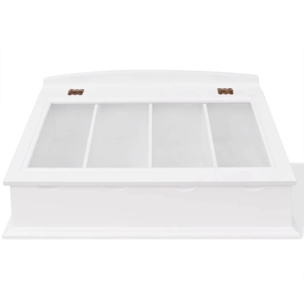 vidaXL Besteckschublade MDF Weiß Barocker Stil