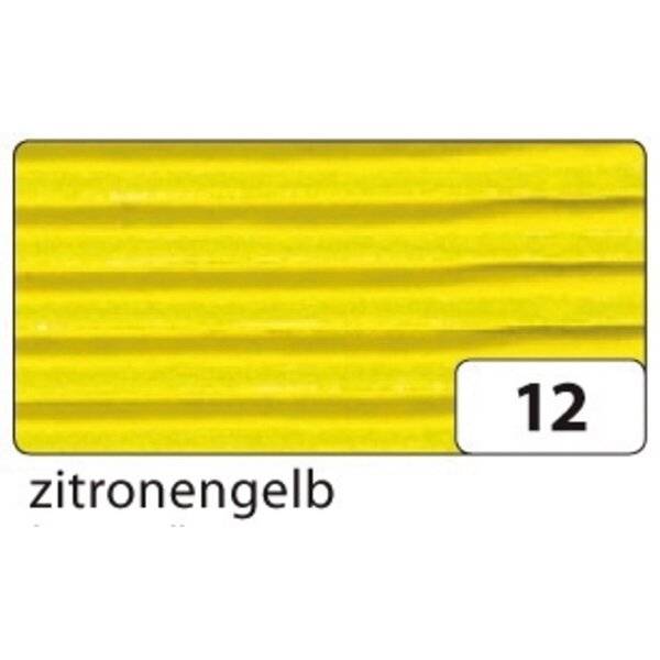 Bastelwellpappe - 50 x 70 cm zitronengelb.
