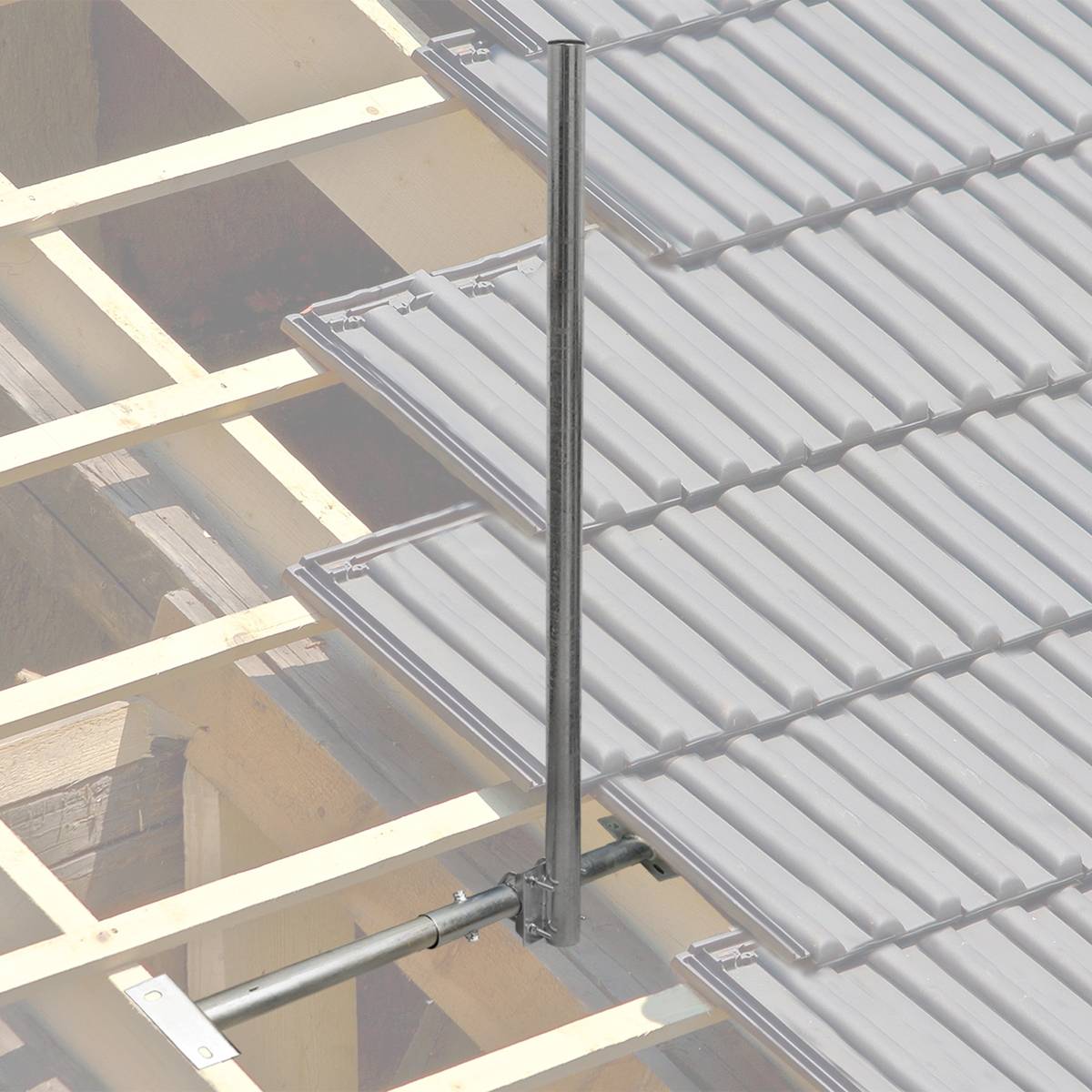 PremiumX BASIC X120-48 SAT TV Teleskop-Dachsparrenhalter 120cm Mast 48mm Stahl feuerverzinkt Halterung für Satelliten-Antenne Satellitenschüssel Kab