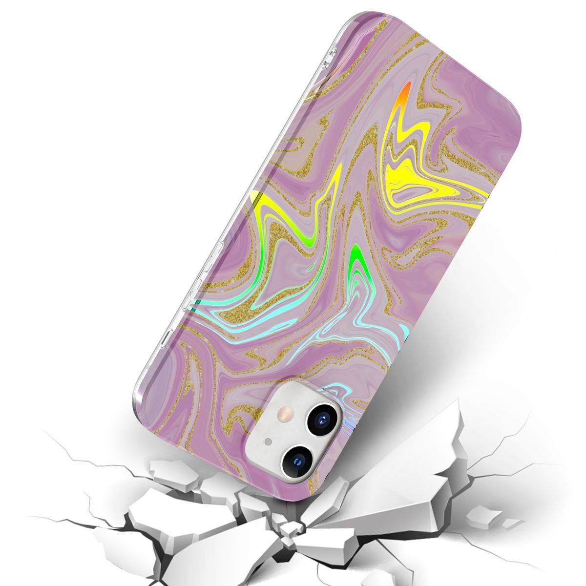 Für Apple iPhone 12 Mini Shockproof TPU Watercolor Splash Schutz Tasche Hülle Cover Etui Motiv 5