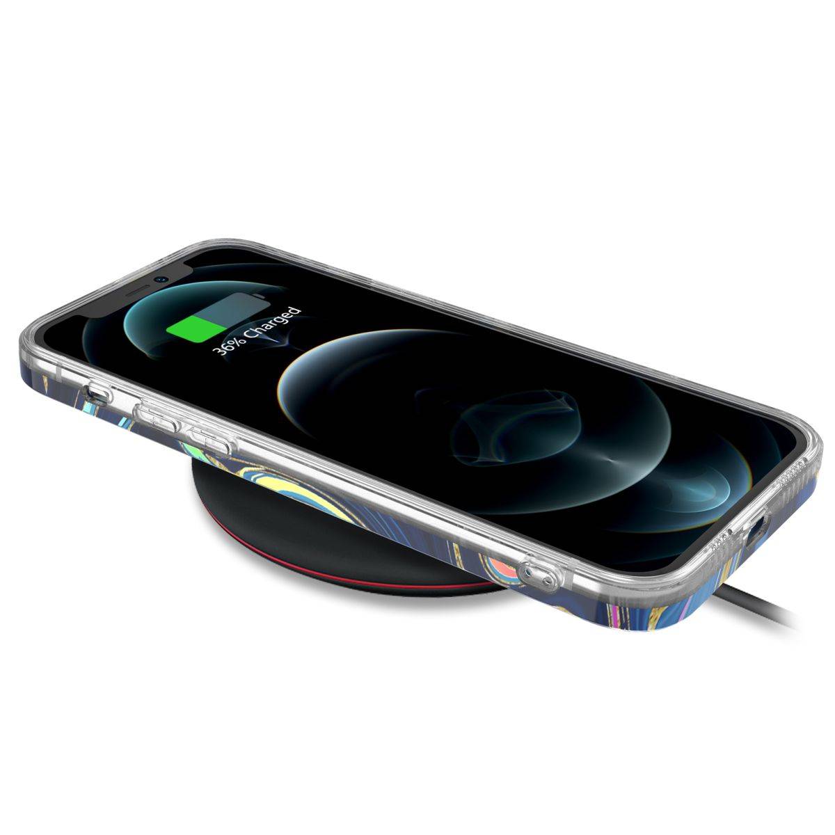 Für Apple iPhone 12 / 12 Pro Shockproof TPU Watercolor Splash Schutz Tasche Hülle Cover Etui Motiv 1
