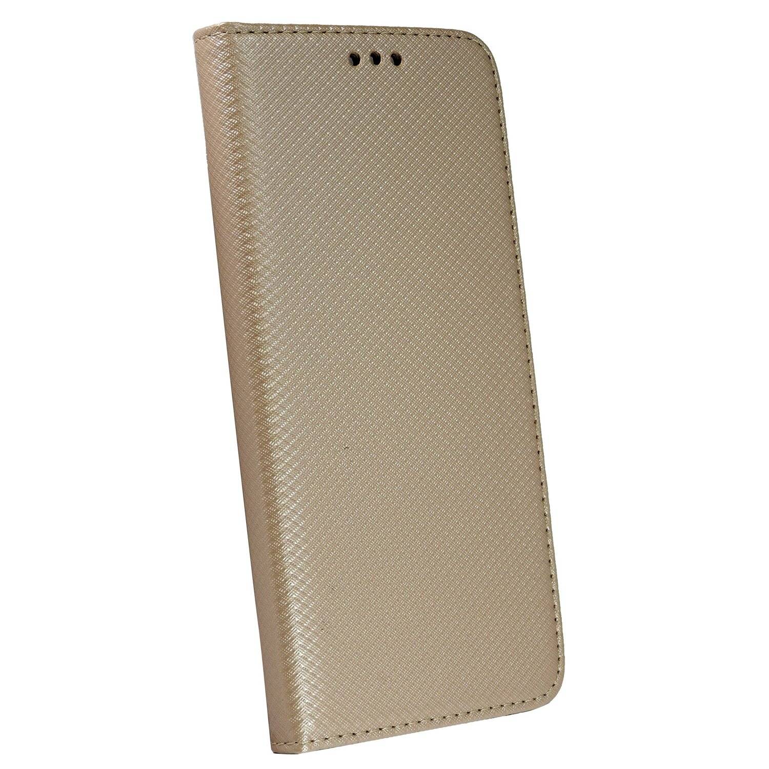 Buch Tasche "Smart" für XIAOMI REDMI NOTE 10 Handy Hülle Brieftasche Schutzhülle mit Standfunktion, Kartenfach Gold
