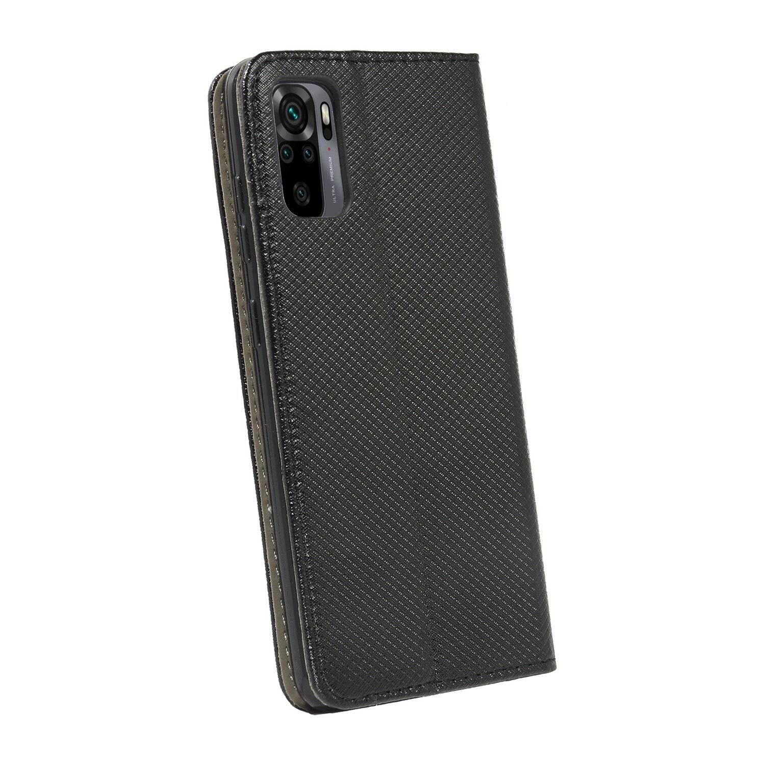 Buch Tasche "Smart" für XIAOMI REDMI NOTE 10s Handy Hülle Brieftasche Schutzhülle mit Standfunktion, Kartenfach Schwarz