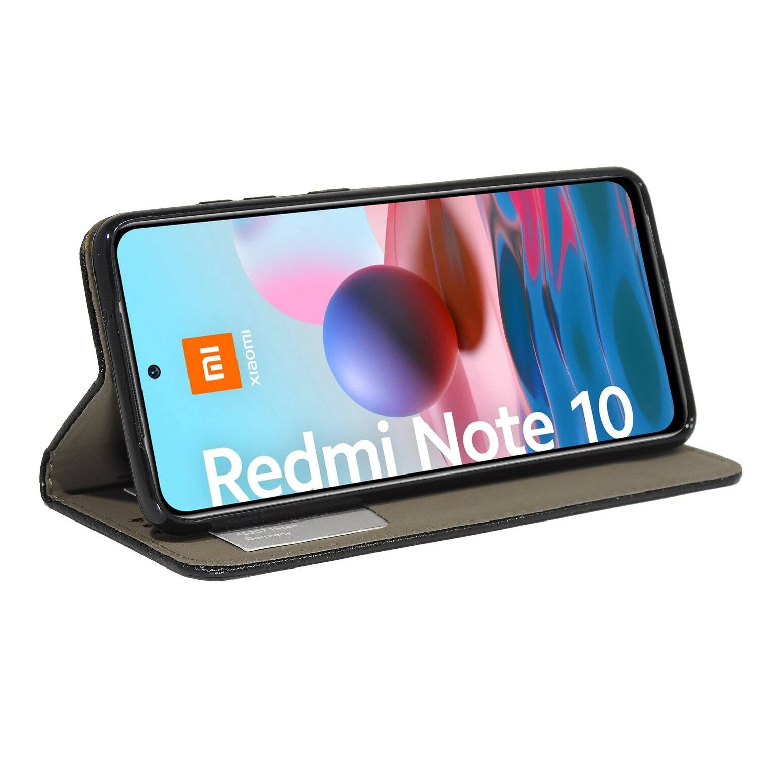 Buch Tasche "Smart" für XIAOMI REDMI NOTE 10s Handy Hülle Brieftasche Schutzhülle mit Standfunktion, Kartenfach Schwarz