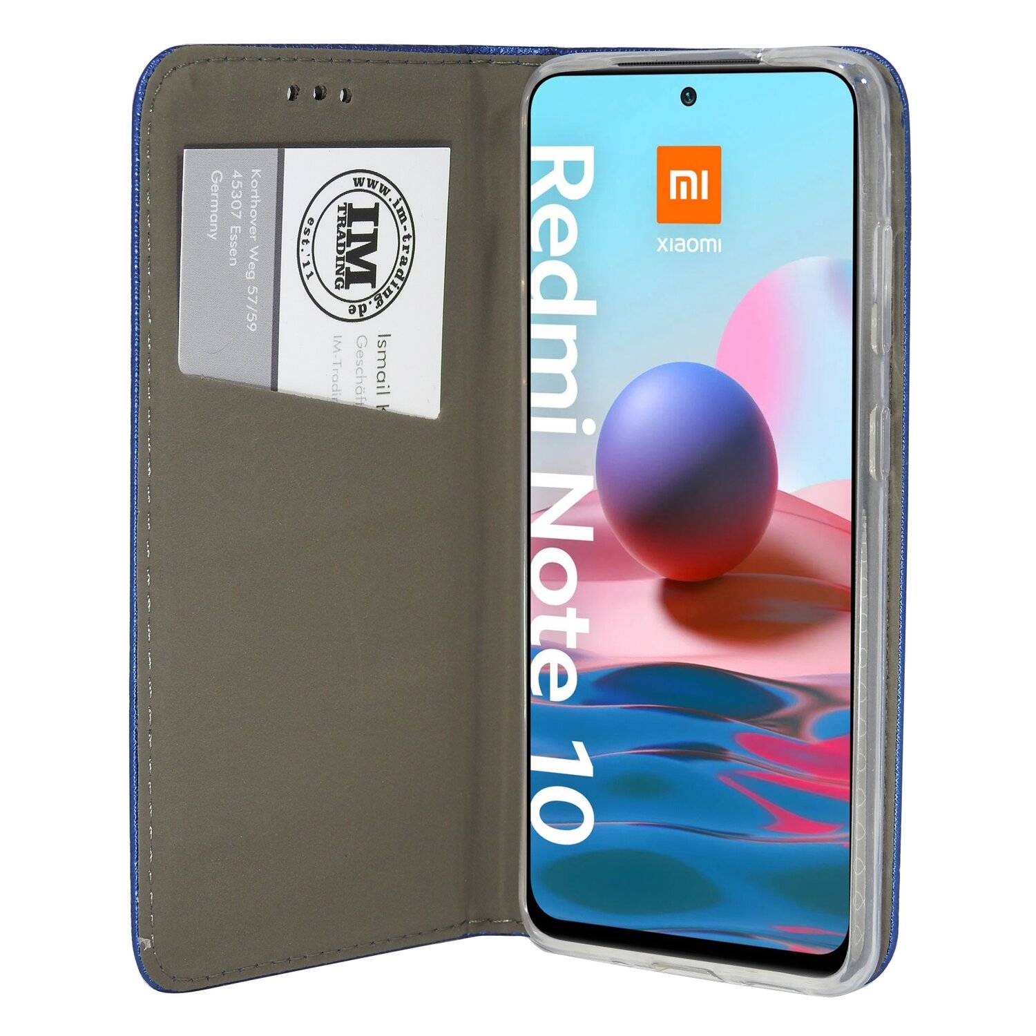Buch Tasche "Smart" für XIAOMI REDMI NOTE 10s Handy Hülle Brieftasche Schutzhülle mit Standfunktion, Kartenfach Blau