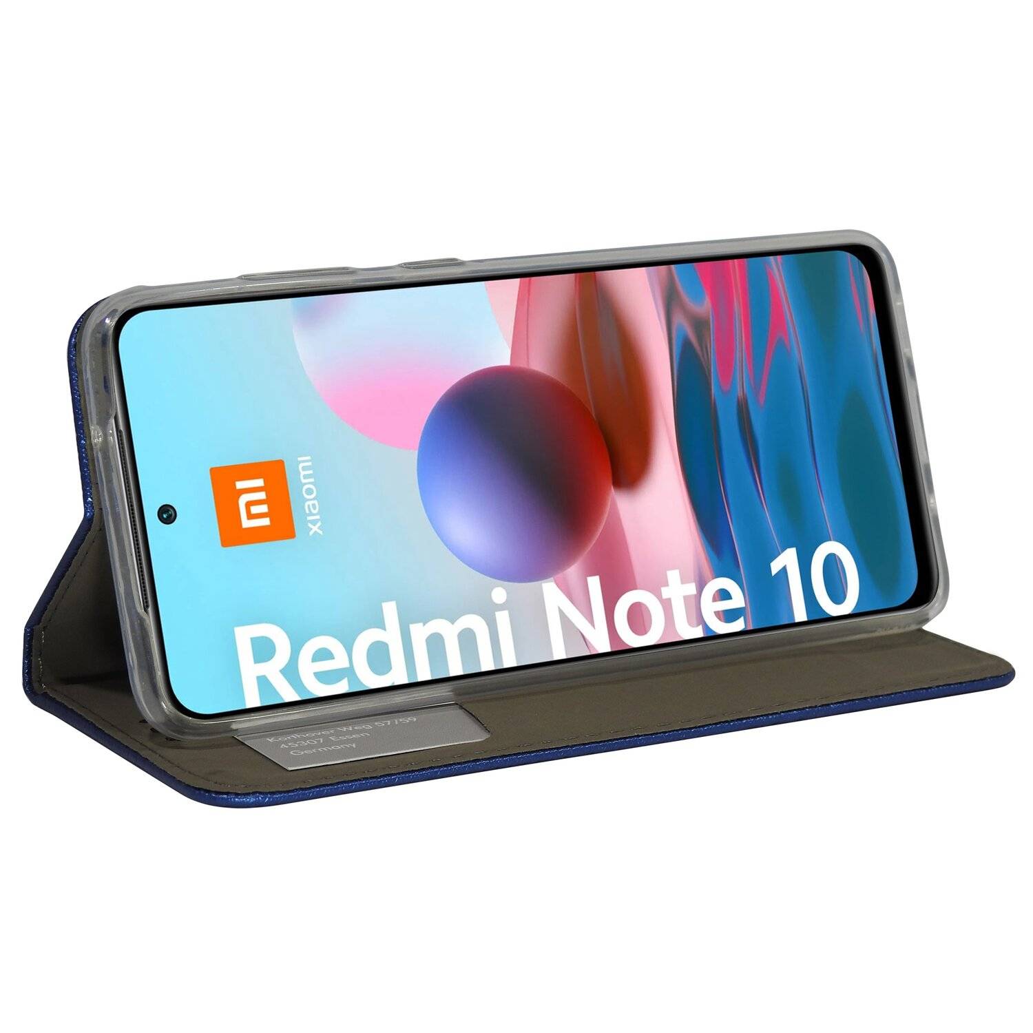 Buch Tasche "Smart" für XIAOMI REDMI NOTE 10s Handy Hülle Brieftasche Schutzhülle mit Standfunktion, Kartenfach Blau