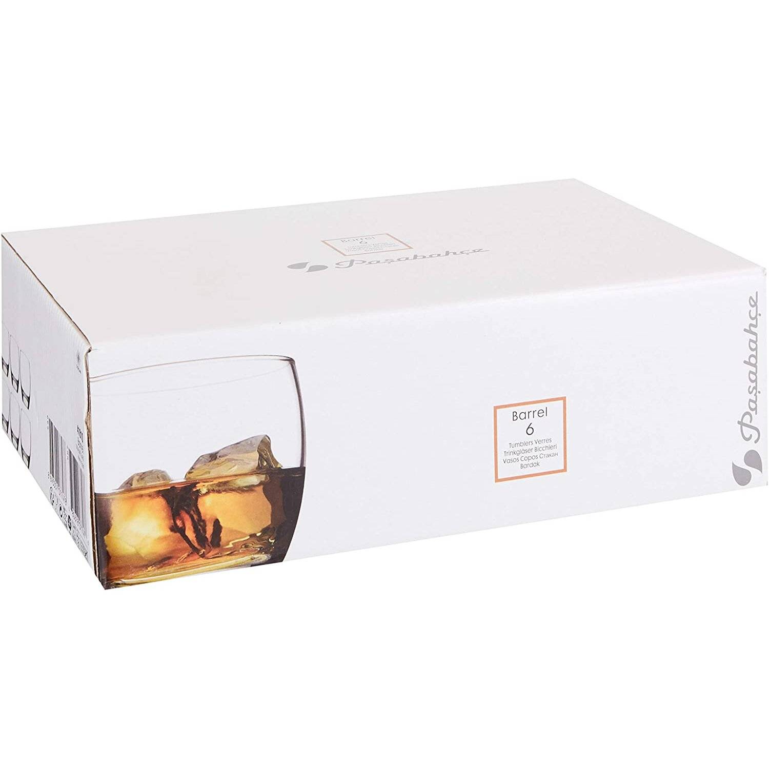 Pasabahce 41010 6 Stück Barrel Whiskyglas 340 cc Glasbecher Trinkgläser Scotch Gläser Glas