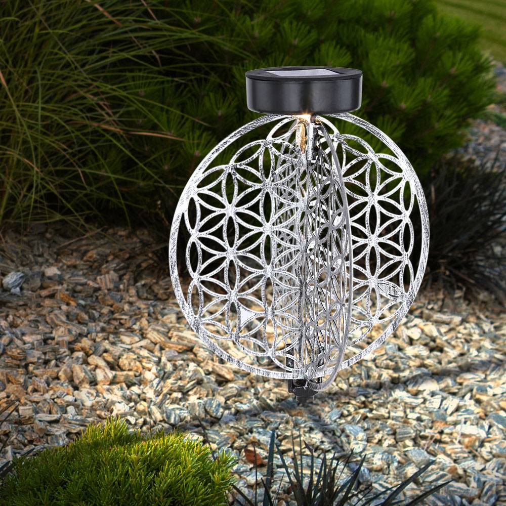 Solar Lampe Outdoor Solarleuchte orientalisch LED Garten Laterne Außen mit Lichteffekt Lebensblume, 1x LED warmweiß, DxH 20x31 cm, Terrasse