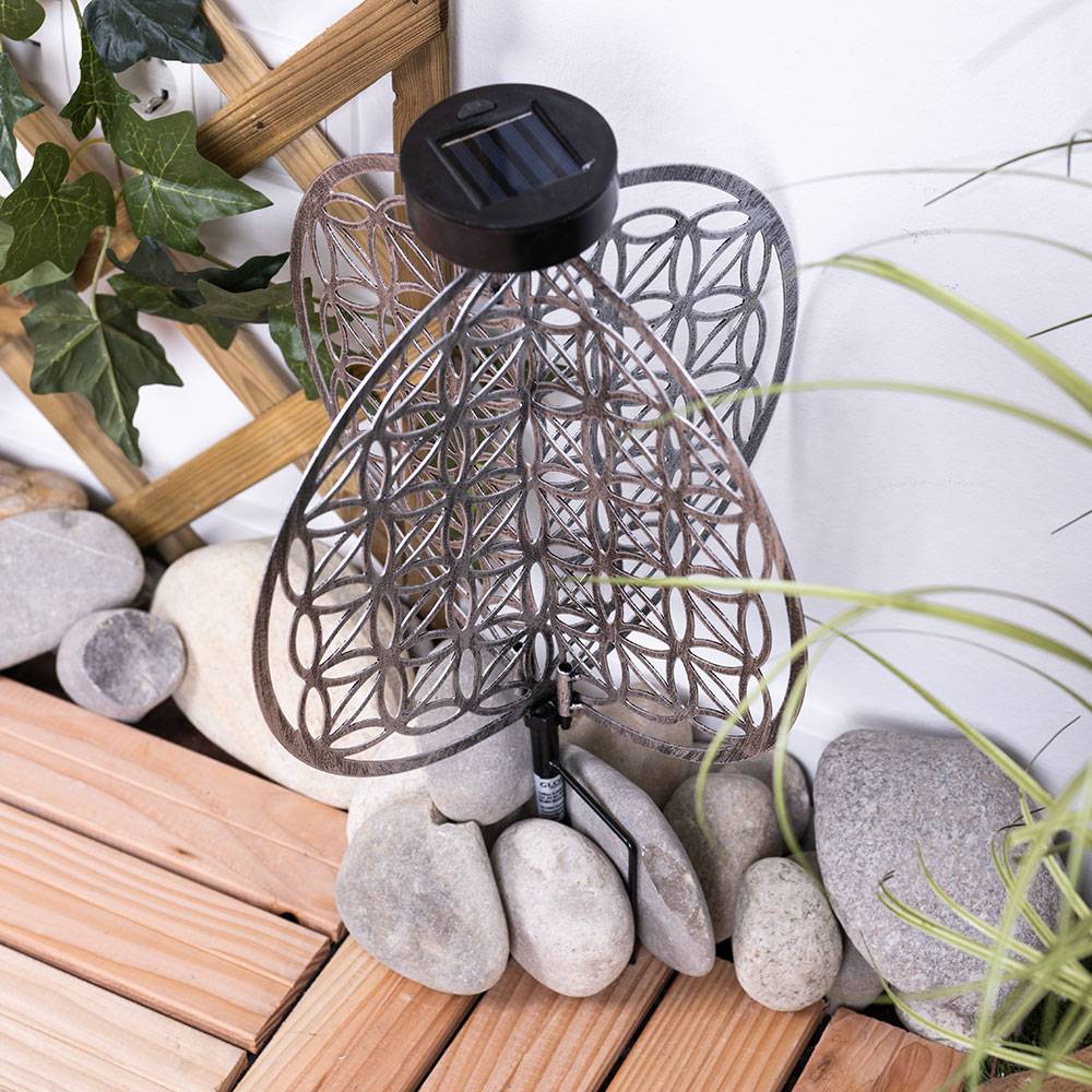 Solar Lampe Outdoor Solarleuchte orientalisch LED Garten Laterne Außen mit Lichteffekt Lebensblume, 1x LED warmweiß, DxH 20x31 cm, Terrasse