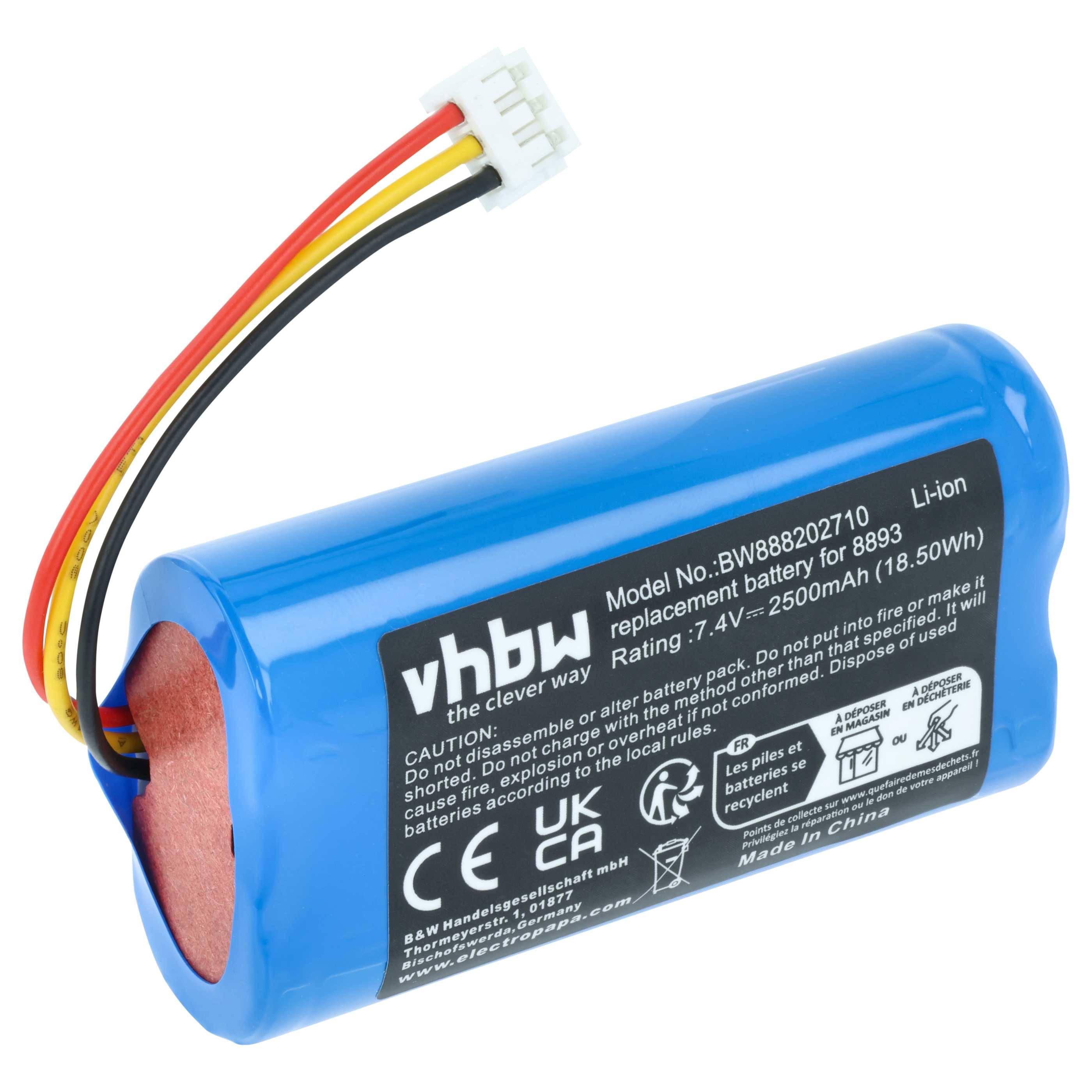 vhbw Akku kompatibel mit Gardena ComfortCut 8893, 8895 Elektrowerkzeug (2500 mAh, Li-Ion, 7,4 V)
