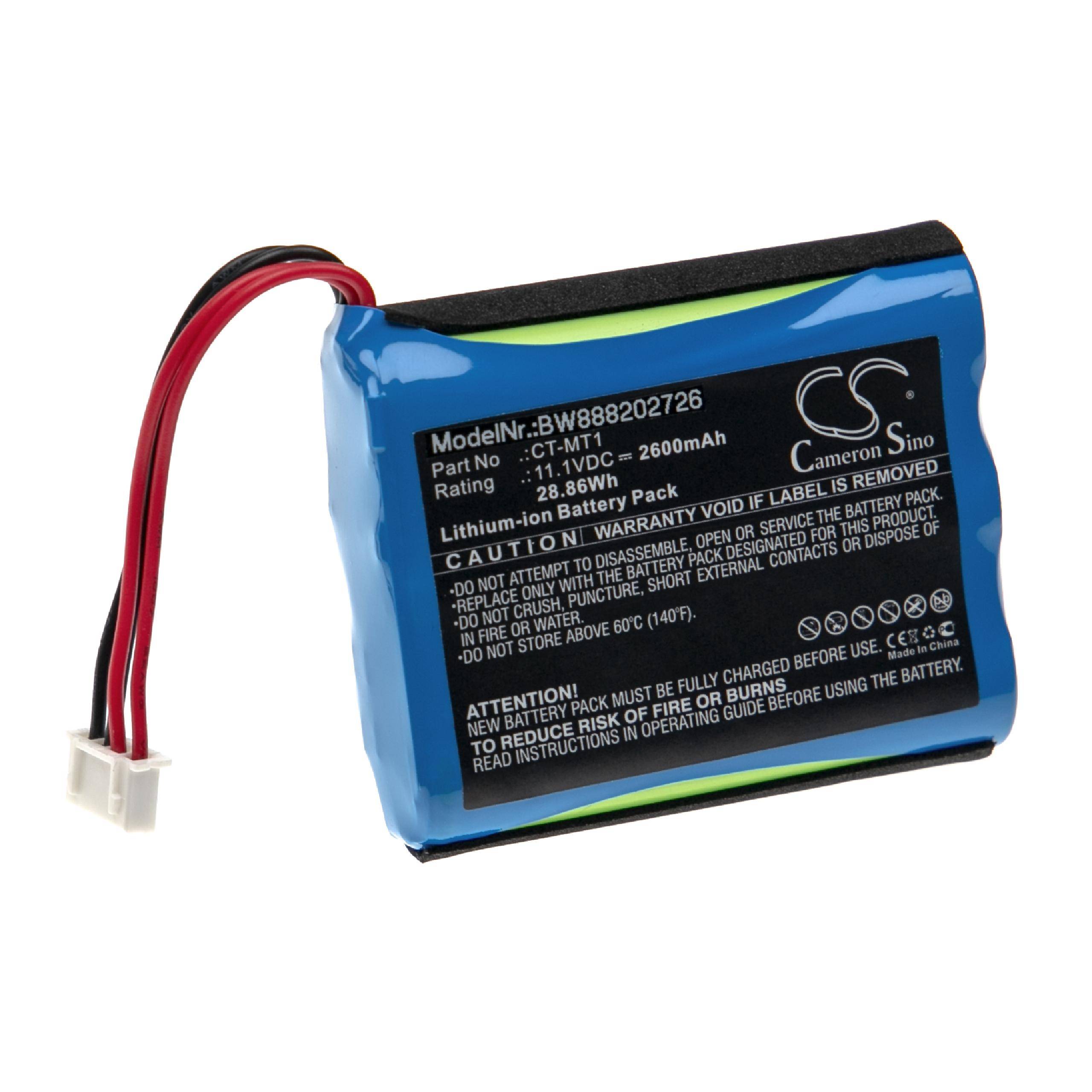 vhbw Akku kompatibel mit Clarke-Tech CT Triple Messgerät (2600mAh, 11,1V, Li-Ion)