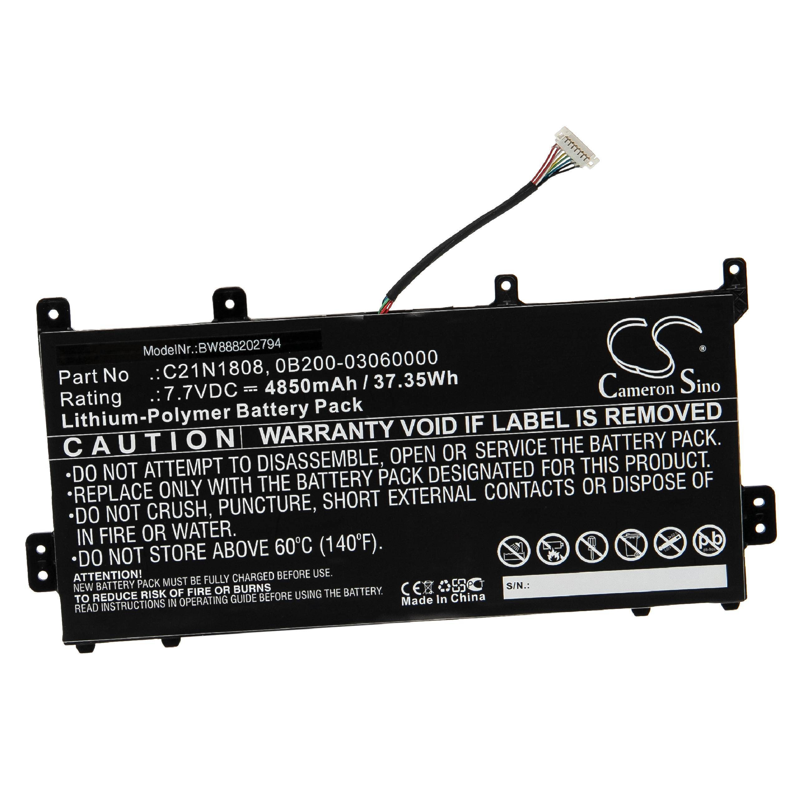 vhbw Akku kompatibel mit Asus C523NA-EJ0052, C523NA-BR0035, C523NA-BR0067, C523NA-BR0043 Notebook (4850 mAh, 7,7 V, Li-Polymer)