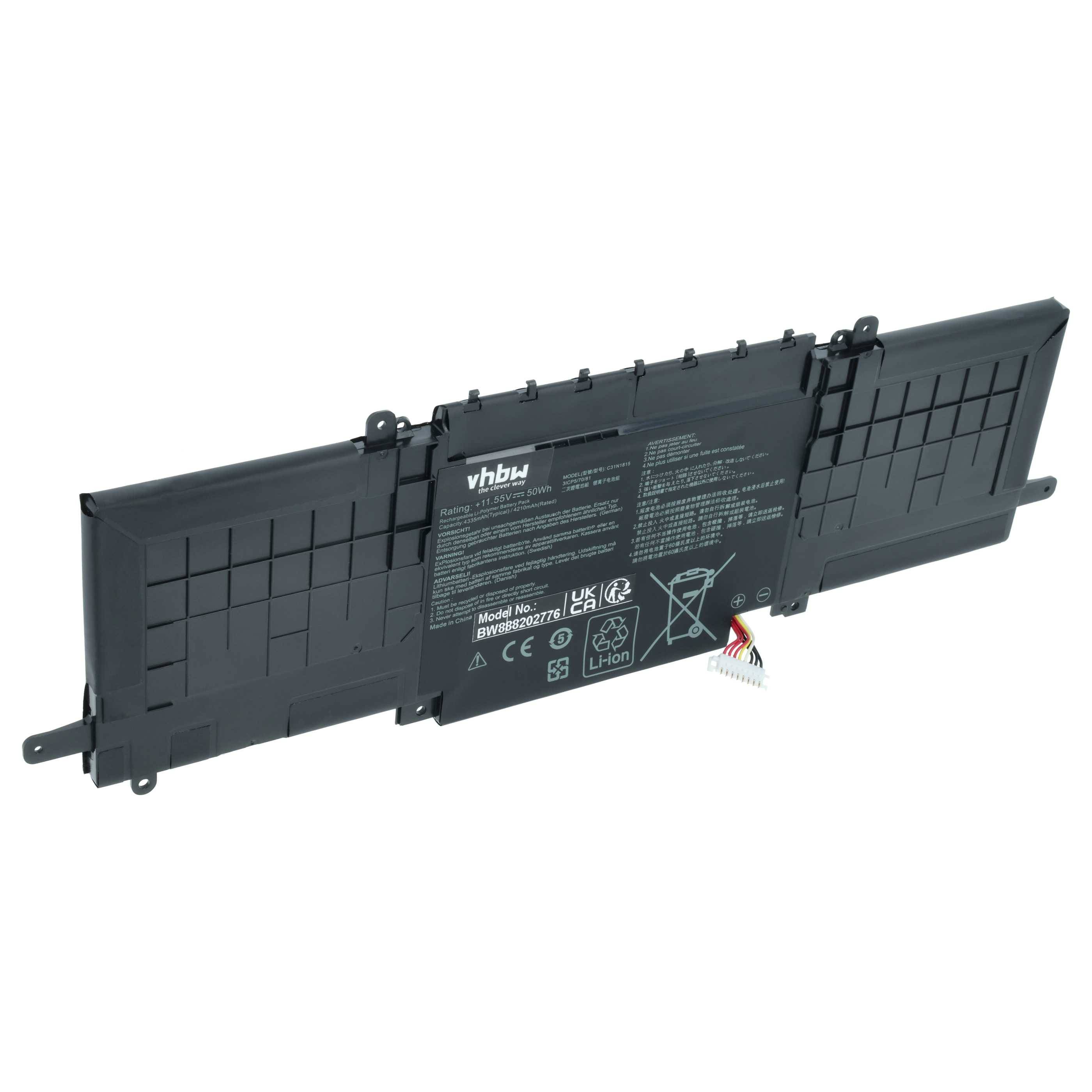 vhbw Akku kompatibel mit Asus UX333FA-A3065T, UX333FA-A3064T, UX333FA-A3068T, UX333FA-A3043T Notebook (4250 mAh, 11,55 V, Li-Polymer)