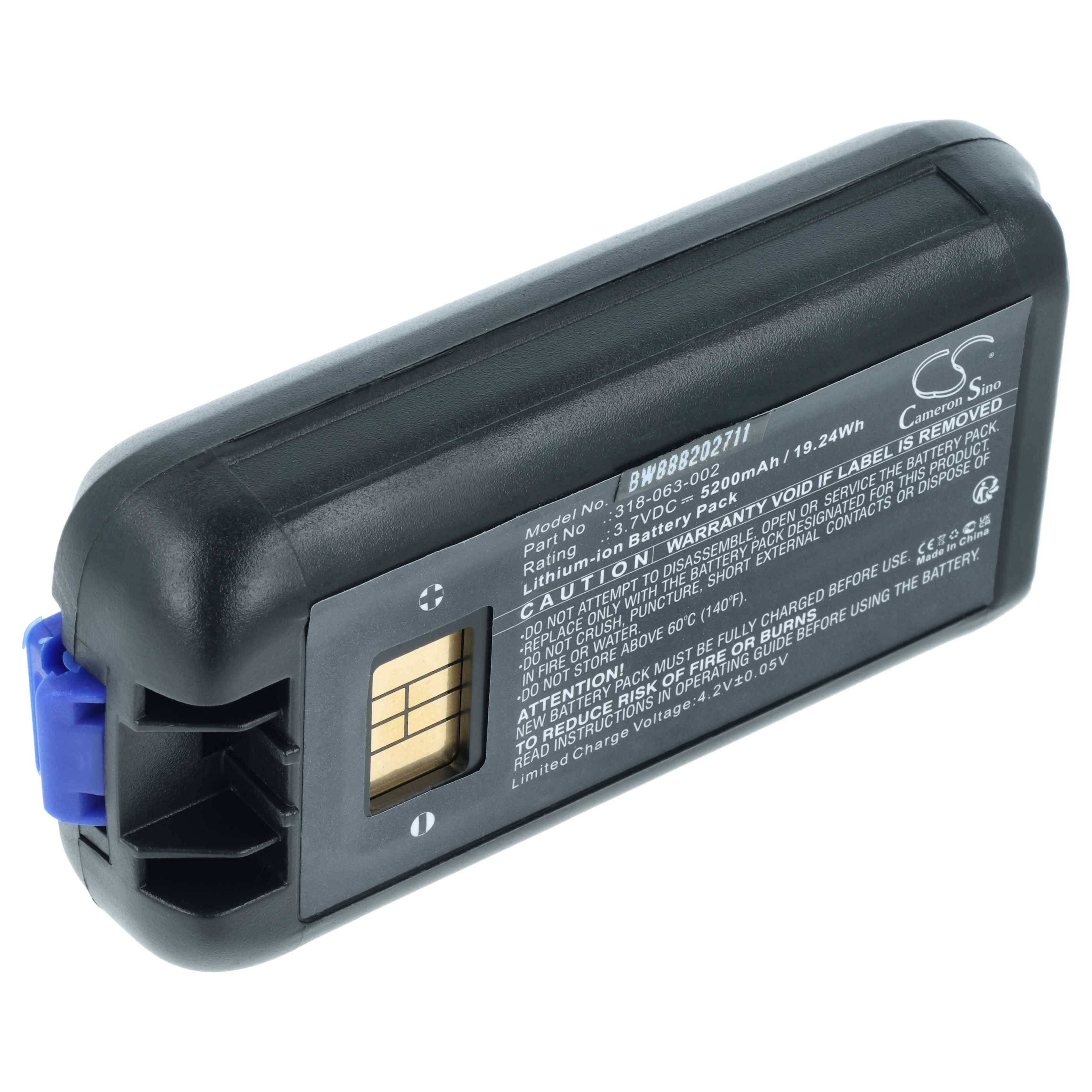 Eine schwarze aufladbare Batterie mit sichtbaren Anschlüssen und Text mit den Angaben Modell „CS-BMB900MT