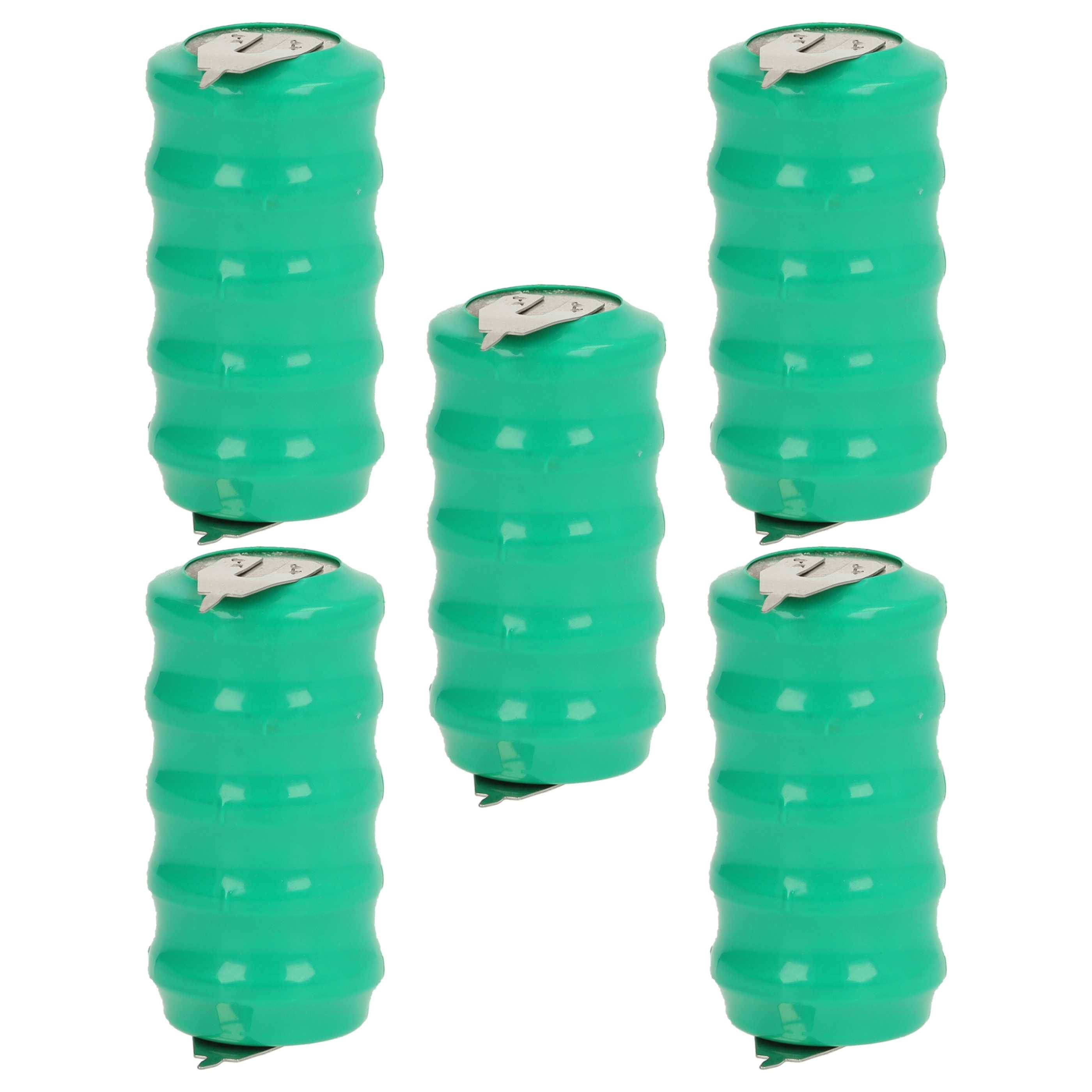 vhbw 5x NiMH Ersatz Knopfzellen-Akku Typ V80H 3-Pins 80mAh 6V | kompatibel mit Modellbau-Akkus, Solar-Leuchten uvm.
