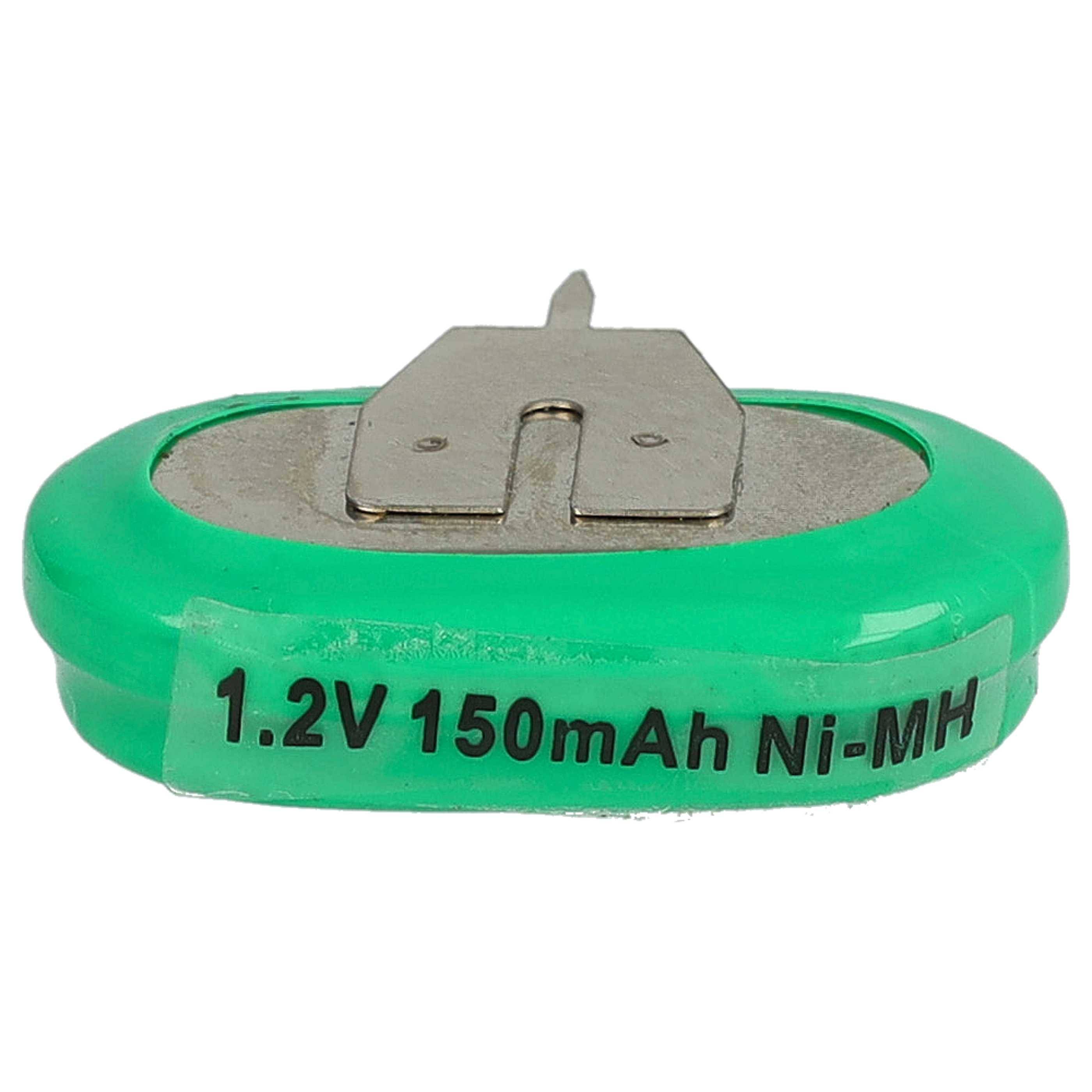 vhbw 100x NiMH Ersatz Knopfzellen-Akku Typ 1/V150H 3-Pins 150mAh 1,2V kompatibel mit Modellbau-Akkus, Solar-Leuchten uvm.