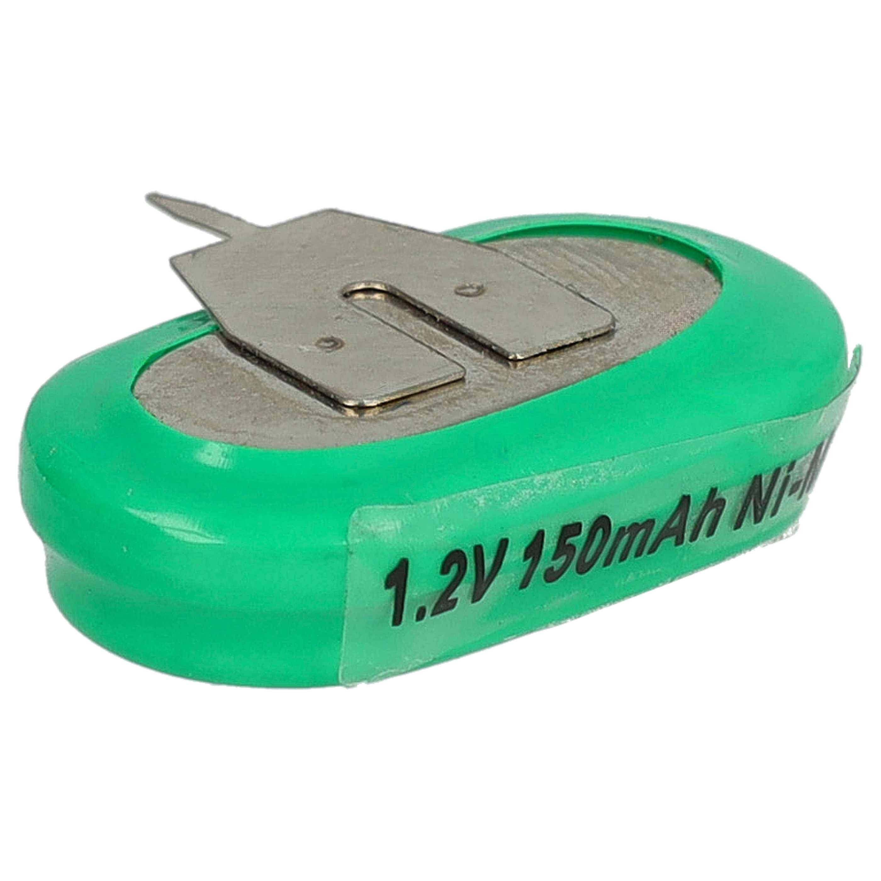 vhbw 100x NiMH Ersatz Knopfzellen-Akku Typ 1/V150H 3-Pins 150mAh 1,2V kompatibel mit Modellbau-Akkus, Solar-Leuchten uvm.