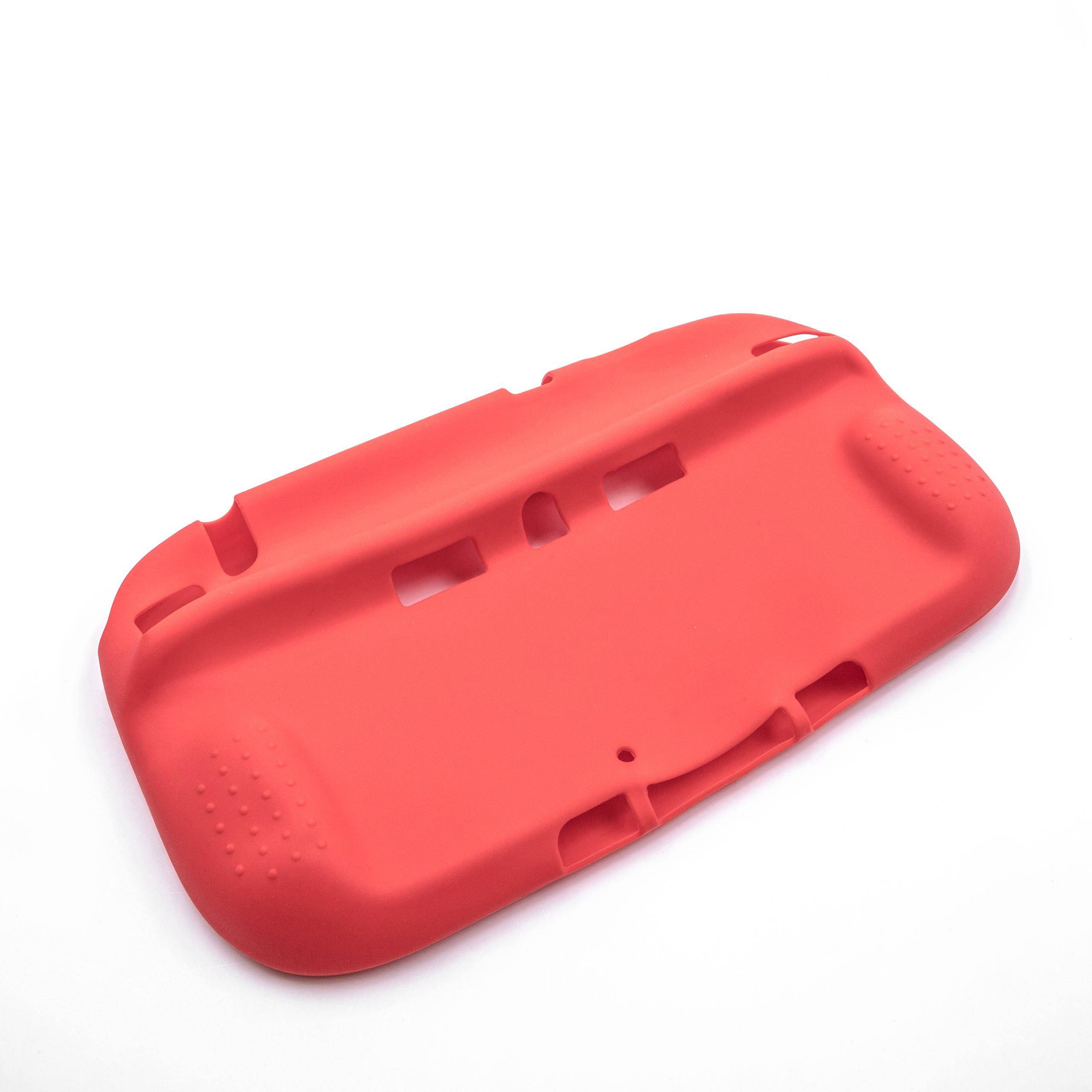 vhbw Hülle Case kompatibel mit Nintendo Wii U Gamepad Spielkonsole, Controller - Silikon, Rot