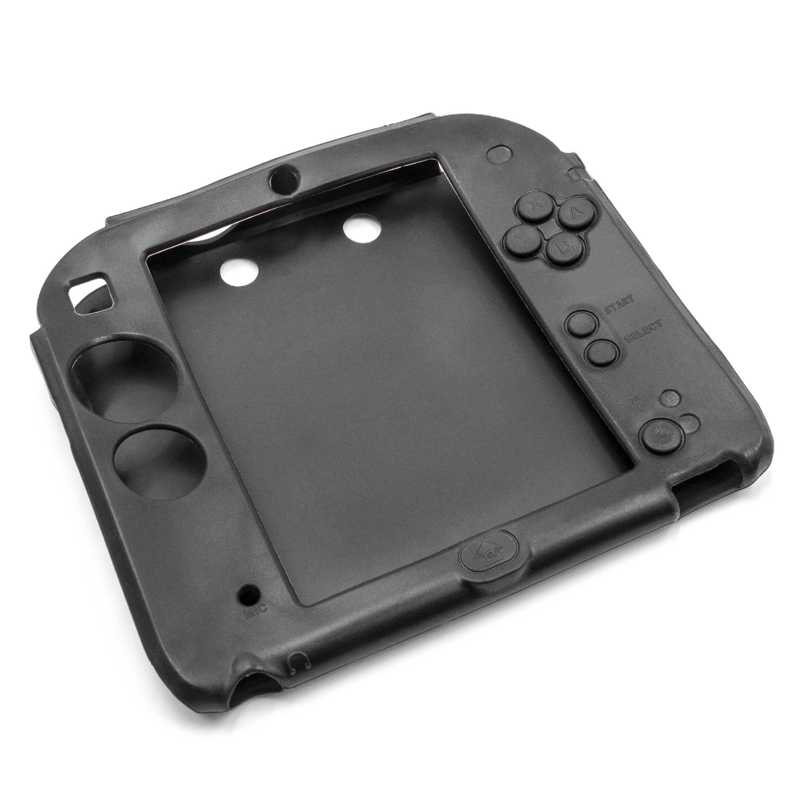 vhbw Hülle Case kompatibel mit Nintendo 2DS Spielkonsole, Controller - Silikon, Schwarz