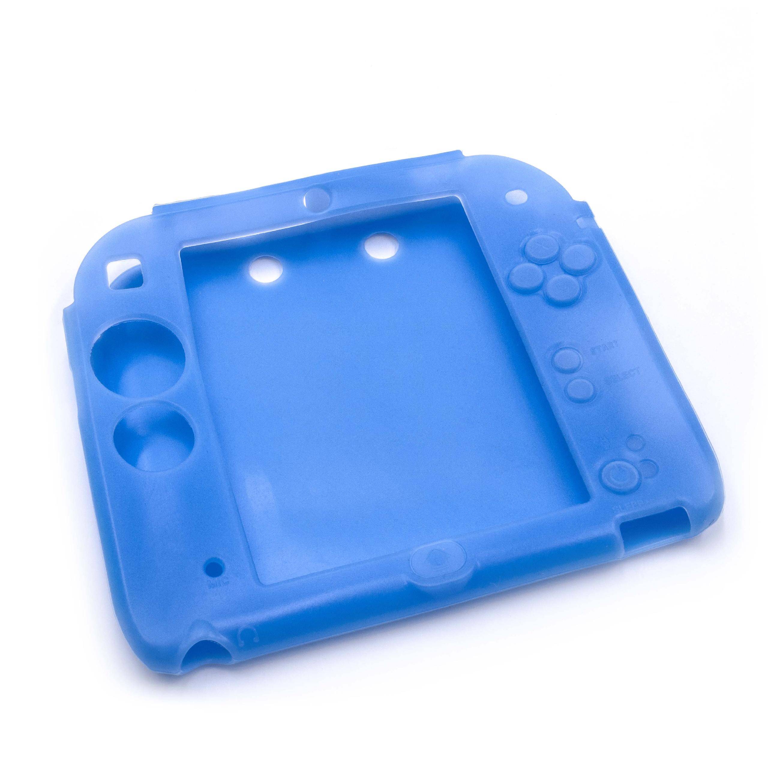 vhbw Hülle Case kompatibel mit Nintendo 2DS Spielkonsole, Controller - Silikon, Blau