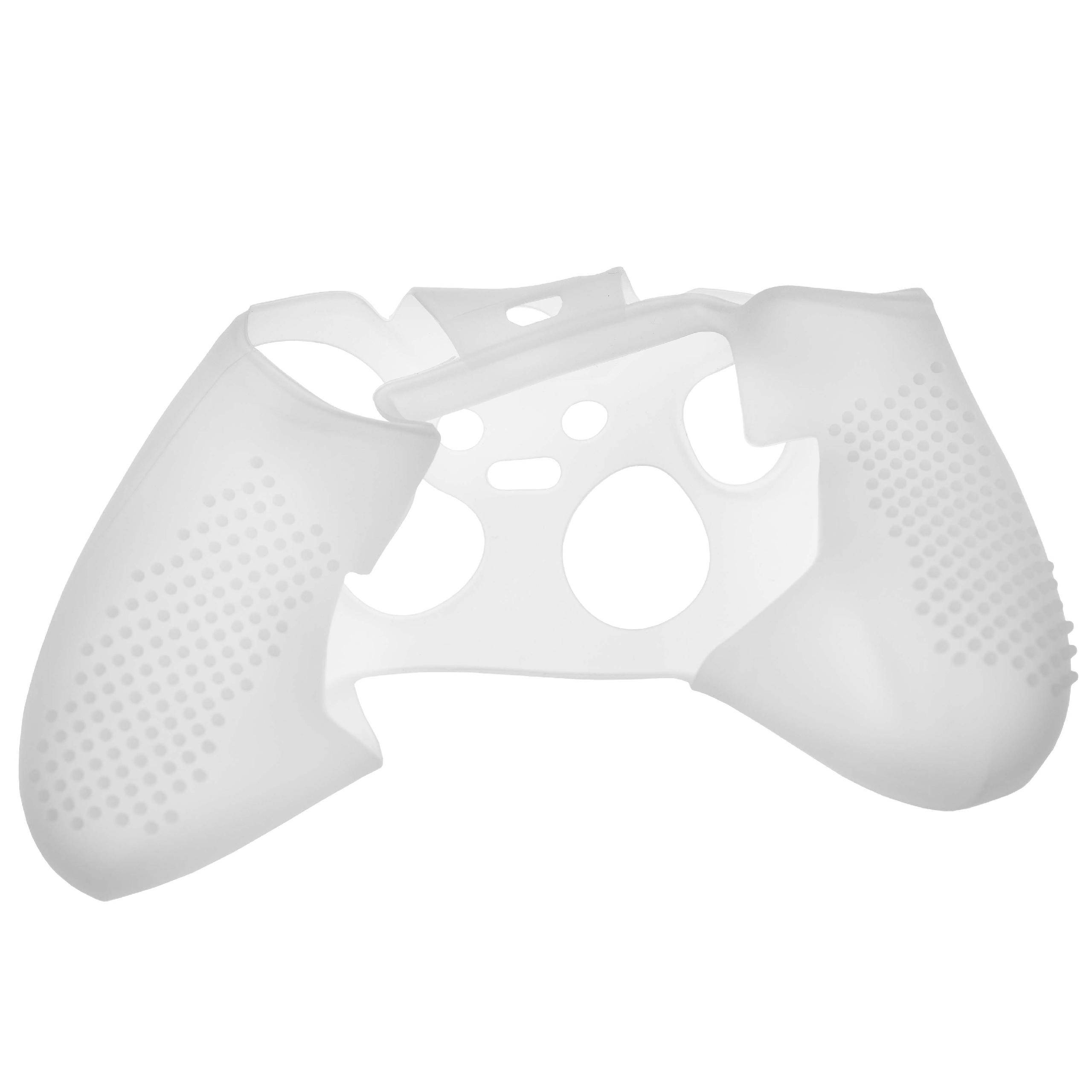 vhbw Hülle Case kompatibel mit Microsoft Xbox Elite Controller Spielkonsole, Controller - Silikon, Weiß, Transparent