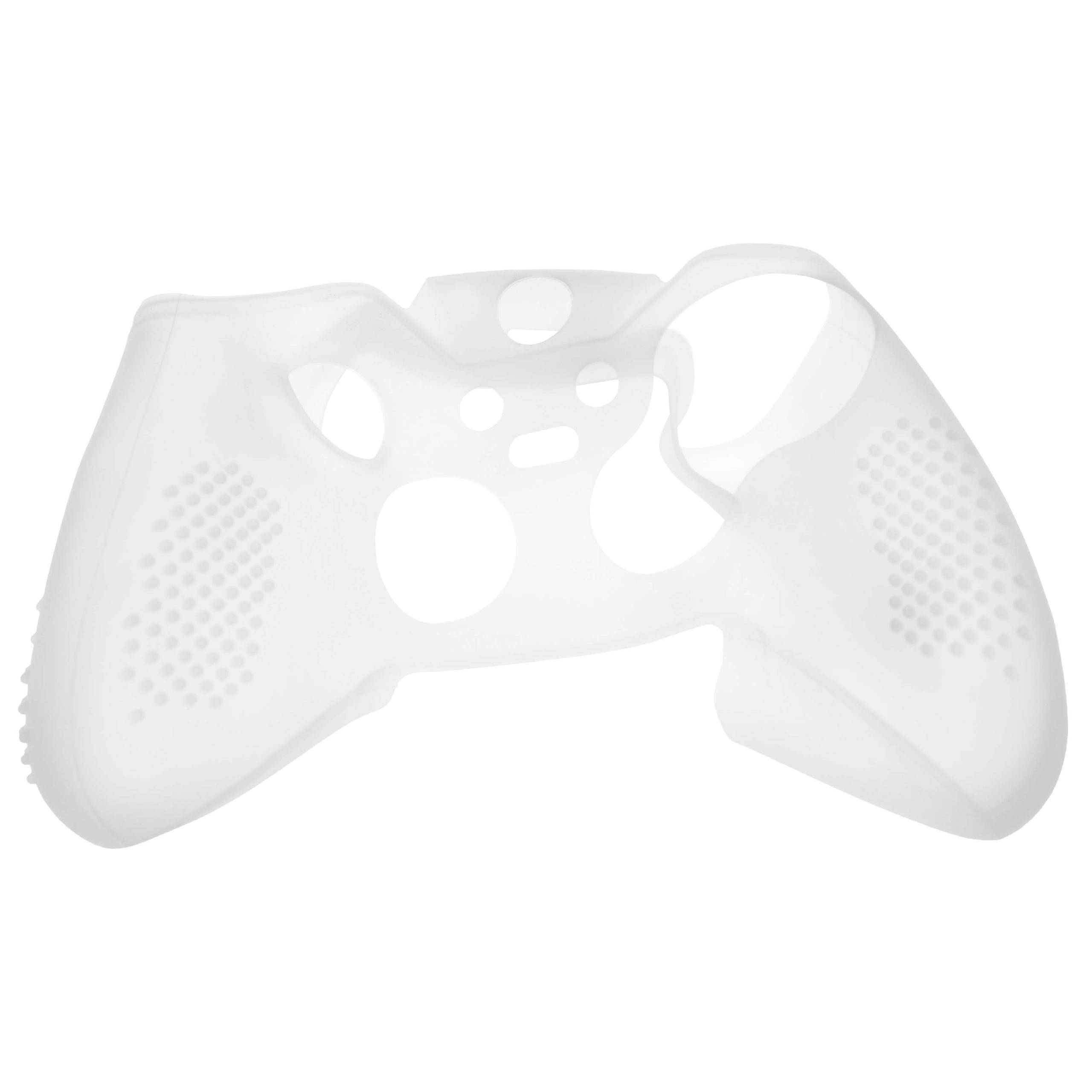 vhbw Hülle Case kompatibel mit Microsoft Xbox Elite Controller Spielkonsole, Controller - Silikon, Weiß, Transparent
