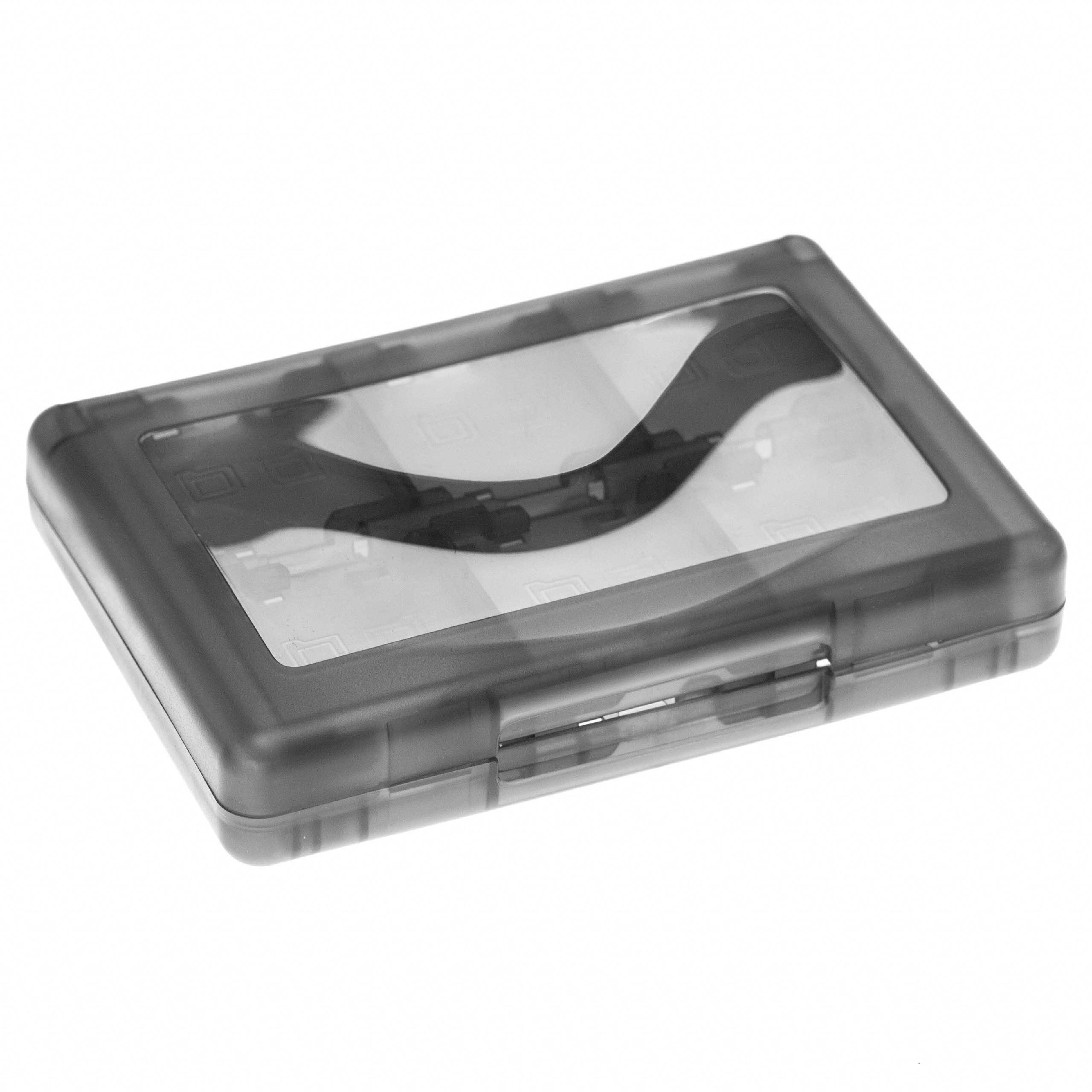 vhbw Etui kompatibel mit Nintendo 3DS LL, 3DS Konsolenspiele, Speicherkarten - Case Schwarz Transparent