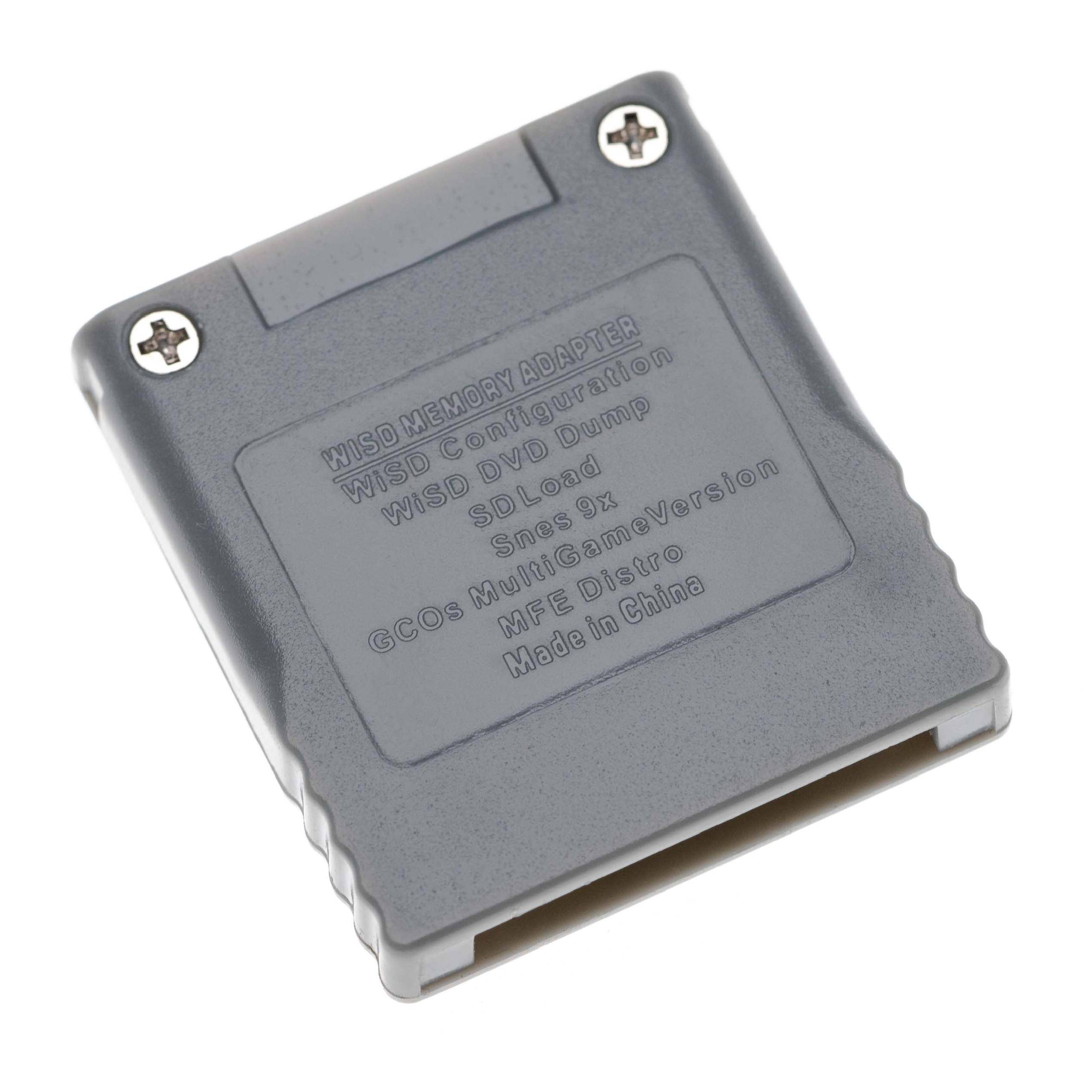 vhbw SD Kartenadapter kompatibel mit Nintendo GameCube, Wii Spielekonsole - SD Speicherkarten Konverter Grau