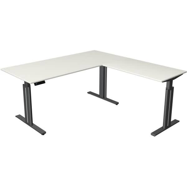 Sitz-/Stehtisch Move 3 elegant BxTxH 180x180x72-120cm + Anbautisch weiß