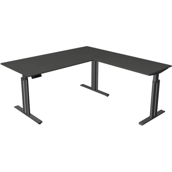 Sitz-/Stehtisch Move 3 elegant BxTxH 180x180x72-120cm + Anbautisch anthrazit