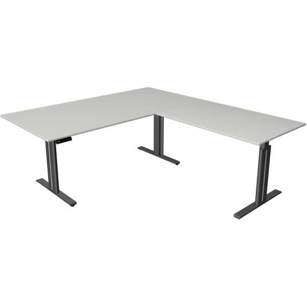 Sitz-/Stehtisch Move 3 elegant BxTxH 200x220x72-120cm + Anbautisch lichtgrau