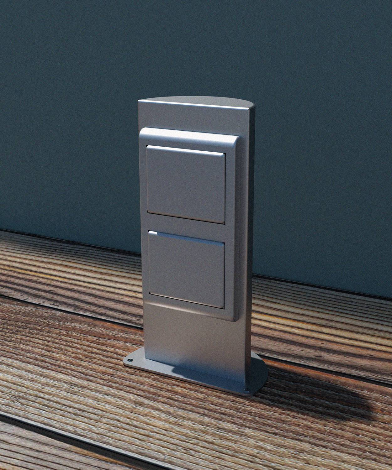 Energiesäule ES301; 1x Schuko, 1Wechselschalter