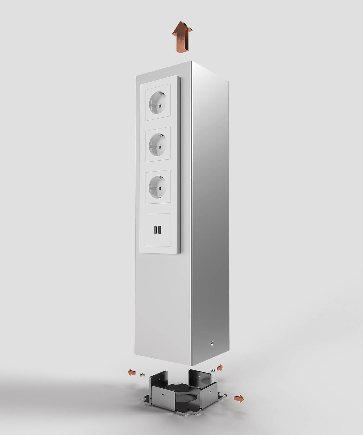 Energiesäule ES850; 3x Schuko, 1x RJ45 2fach