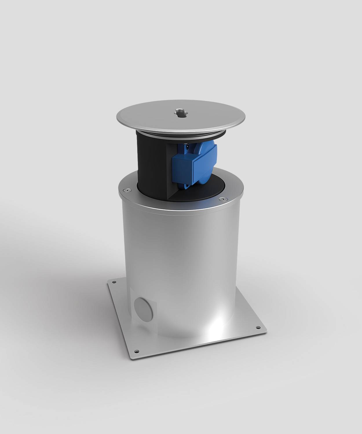 Senkverteiler SV111; 1x Schuko, runder Rahmen