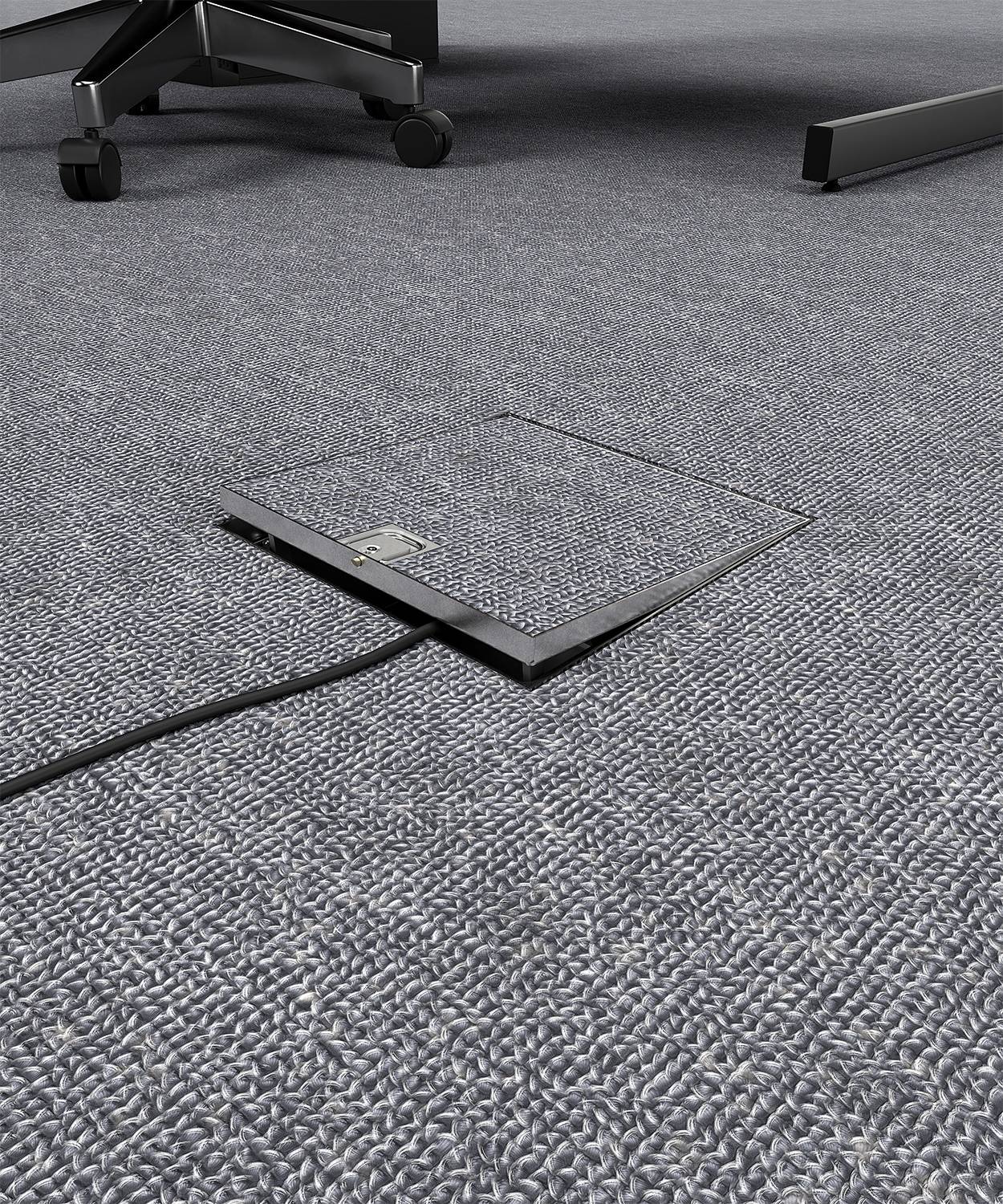 Bodensteckdose/ Bodentank 2004B; 3x Schuko, 1x RJ45 2fach