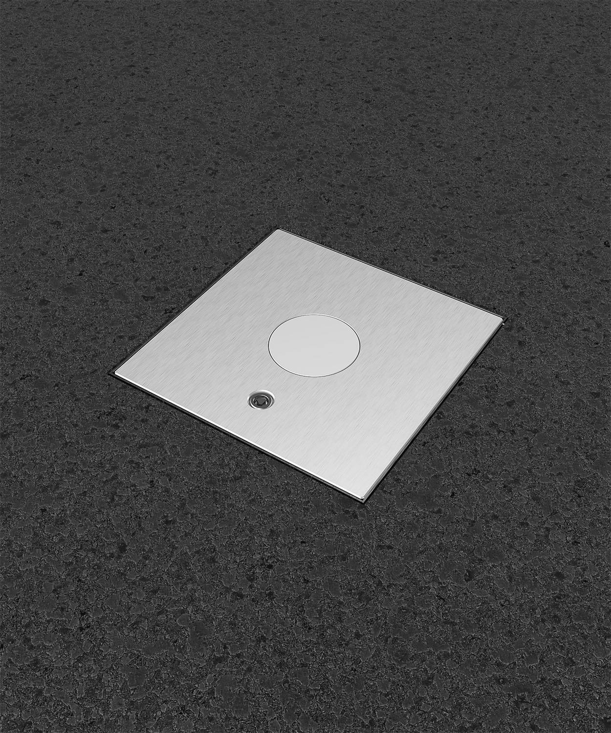 Bodensteckdose/ Bodentank 2004Q; 3x Schuko, 1x RJ45 2fach, Tube