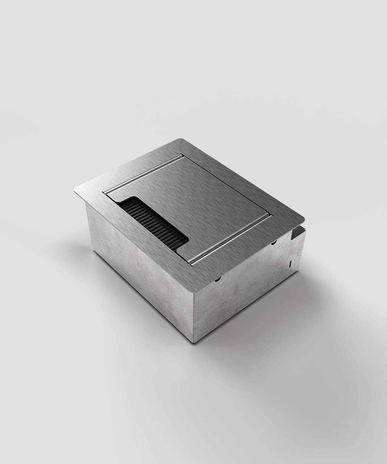 Bodensteckdose/ Bodentank 3202E; 1x Schuko, 1x RJ45 2fach; inkl. Aufnahmebox