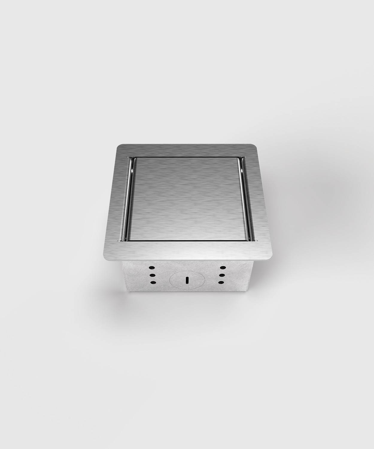 Bodensteckdose/ Bodentank 3301E; 1x Schuko, 1x RJ45 2fach