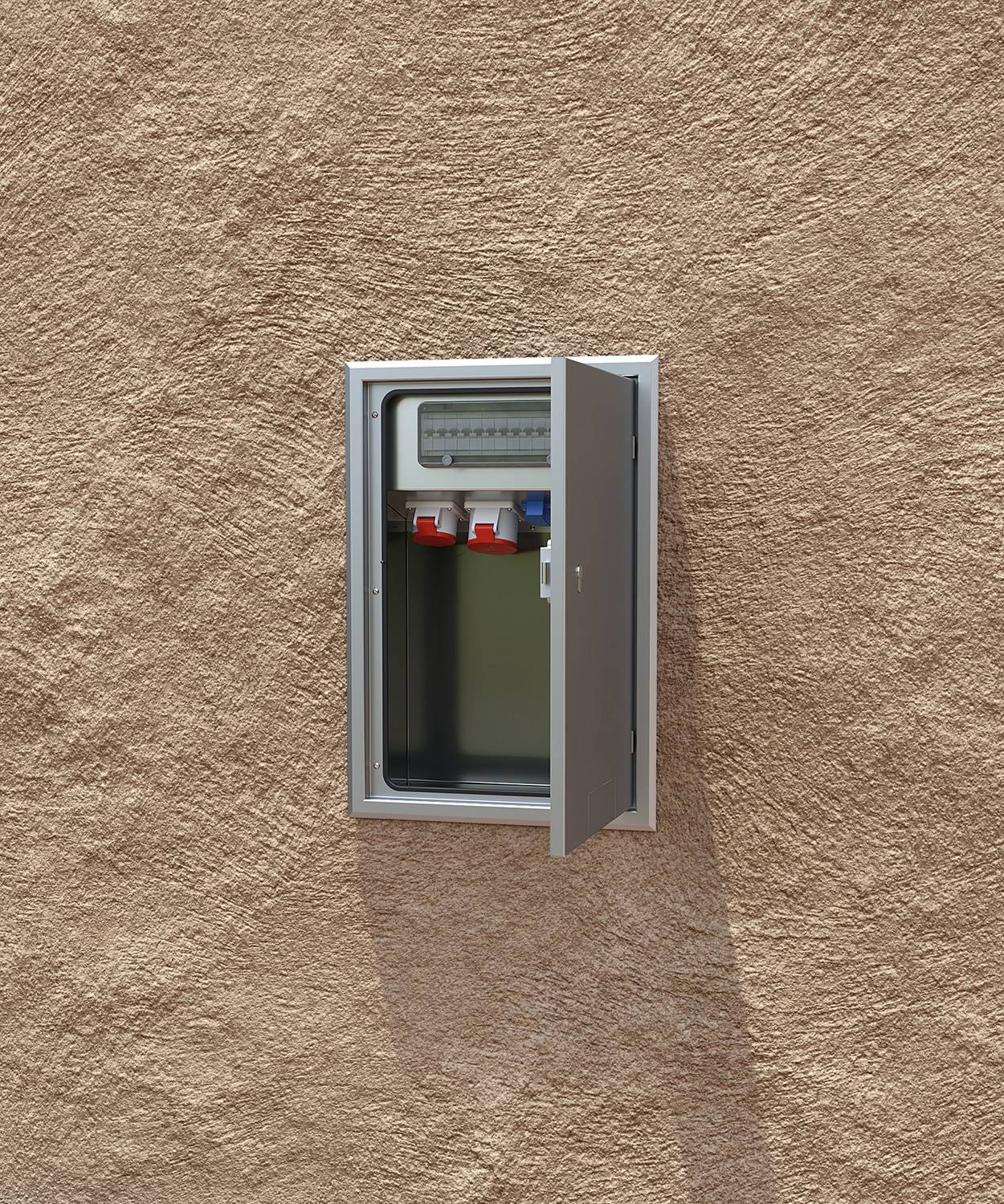 Wandsteckdose/ -verteiler 5723E; 1x 5/32A, 1x 5/16A, 3x Schuko, RAL