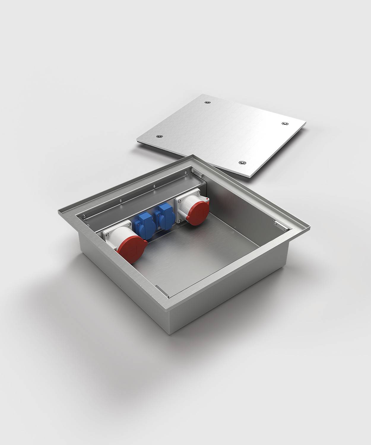 CEE- Bodentank 6522A; 2x Schuko, 1x CEE 5/16A 400V, 1x CEE 5/32A 400V,