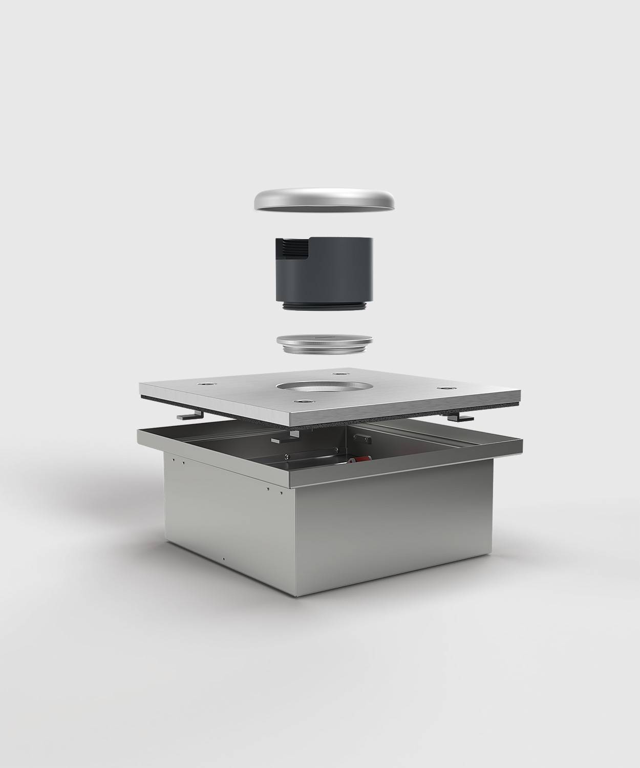 CEE- Bodentank 6523Q; 3x Schuko, 1x CEE 5/16A 400V, 1x CEE 5/32A 400V,