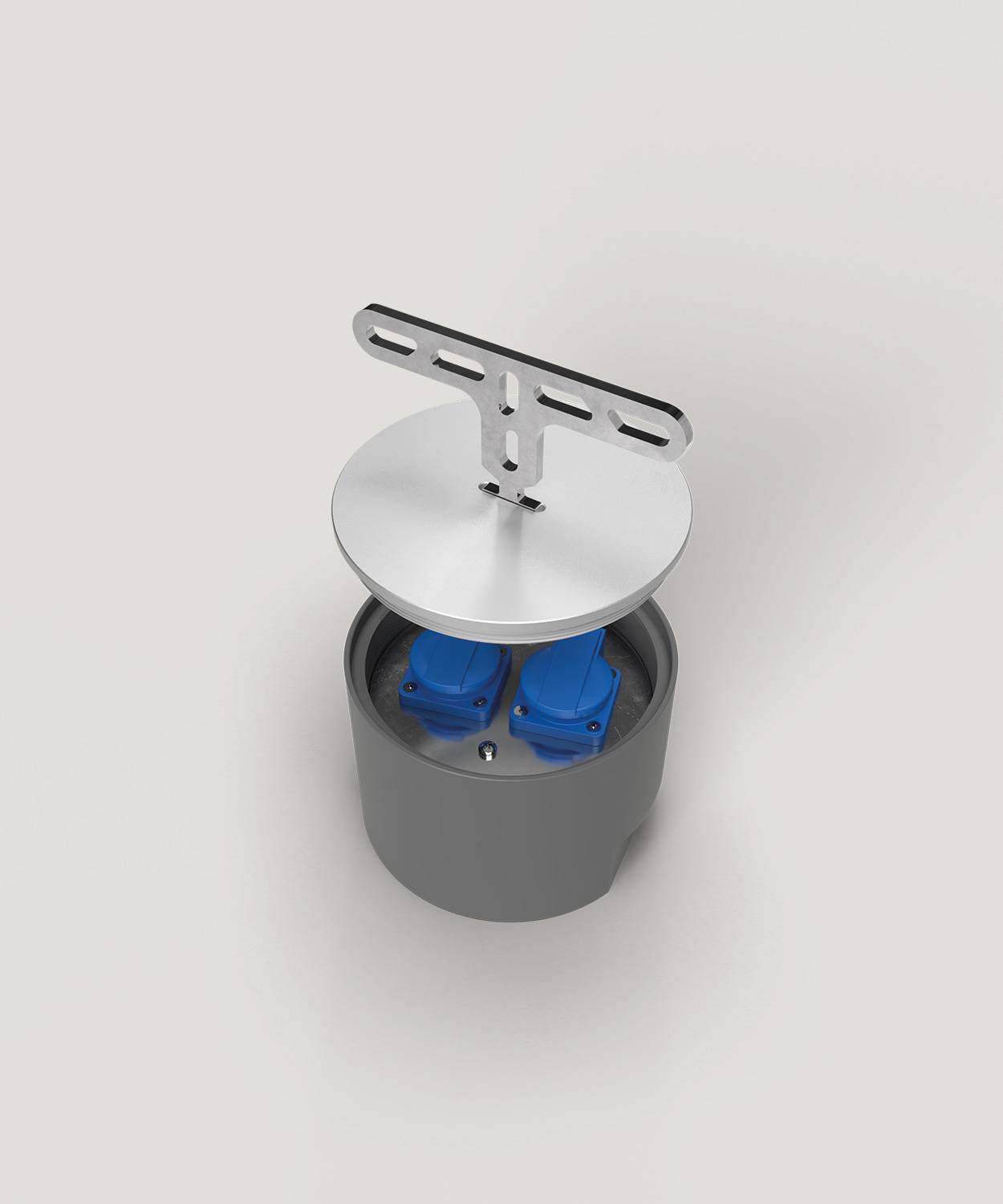 Bodensteckdose/ Bodentank 7702A; 2x Schuko,