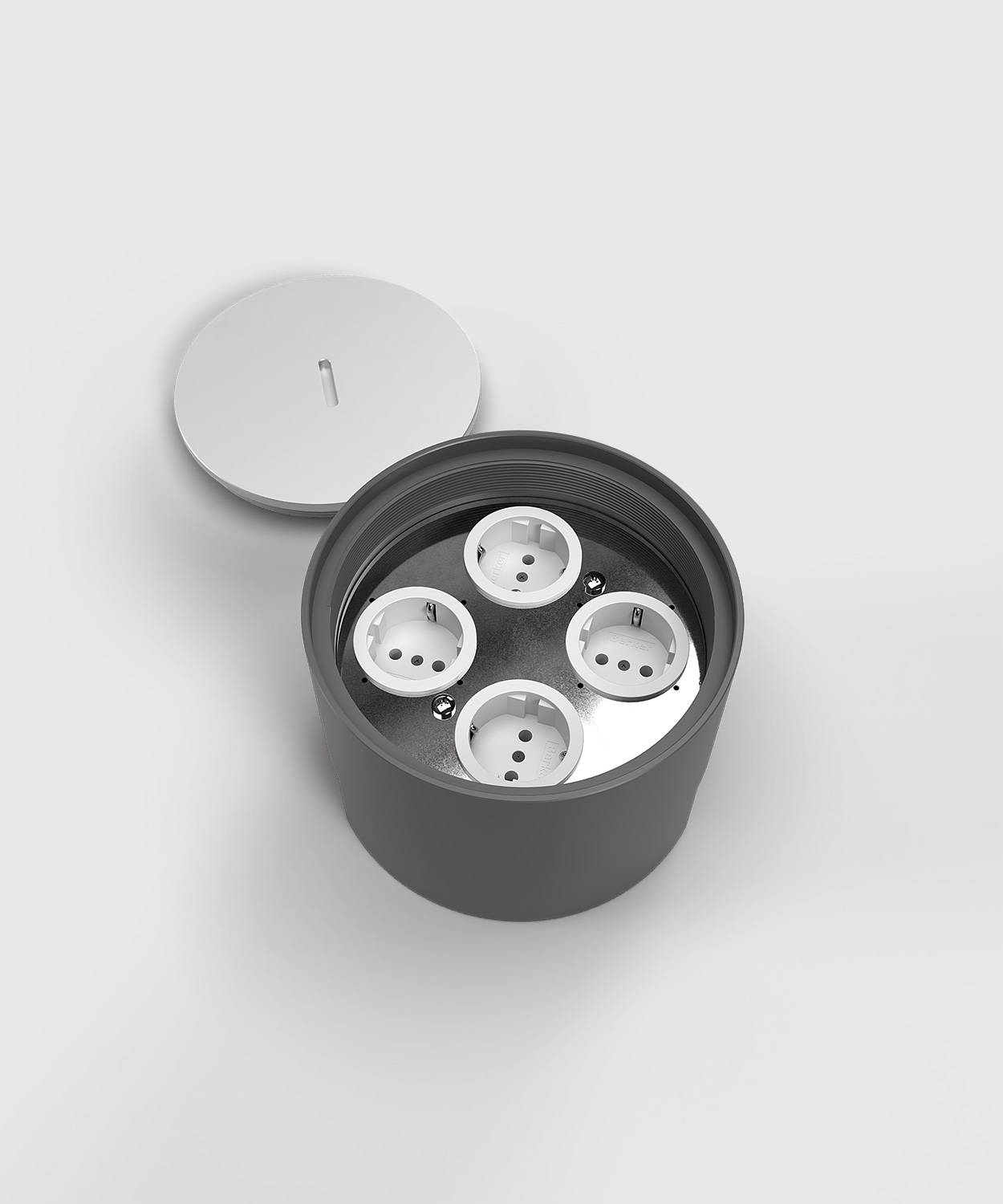 Bodensteckdose/ Bodentank 7704A; 4x Schuko,