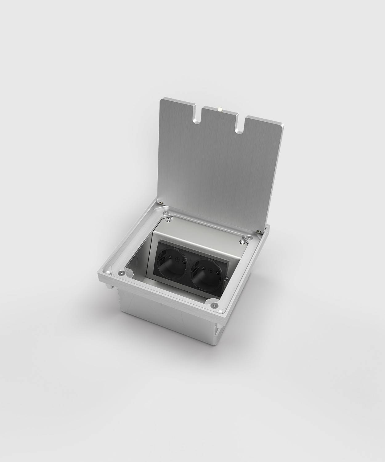 Bodensteckdose/ Bodentank 8302A; 1x Schuko, 1x RJ45 2fach,