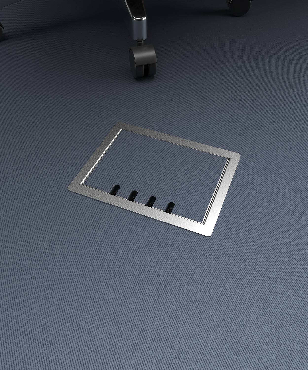 Bodensteckdose/ Bodentank 8504B; 2x Schuko, 1x RJ45 2fach, 1x Antenne,