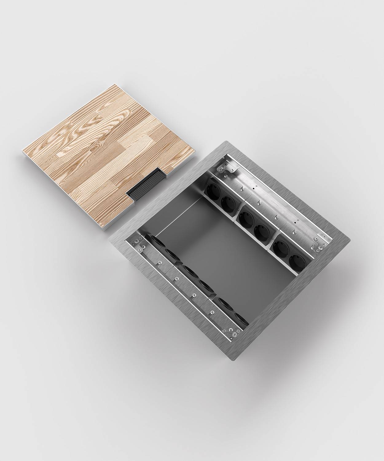 Bodensteckdose/ Bodentank 8512B; 12x Schuko,