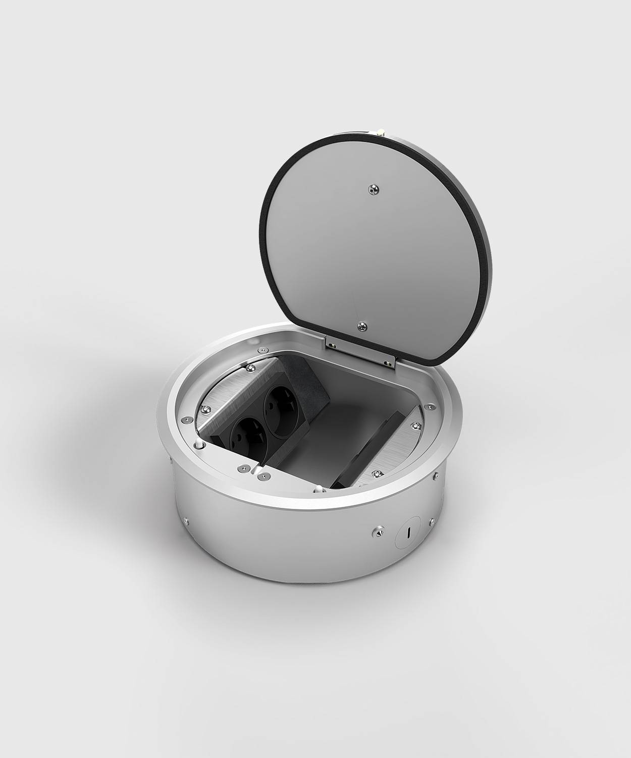 Bodensteckdose/ Bodentank 8604A; 3x Schuko, 1x RJ45 2fach,