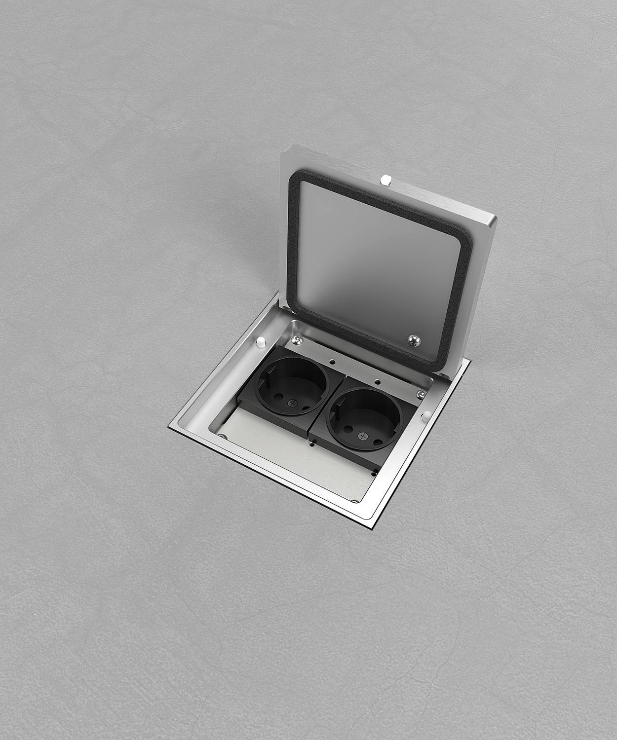 Bodensteckdose/ Bodentank 8702A; 1x Schuko, 1x RJ45 2fach,