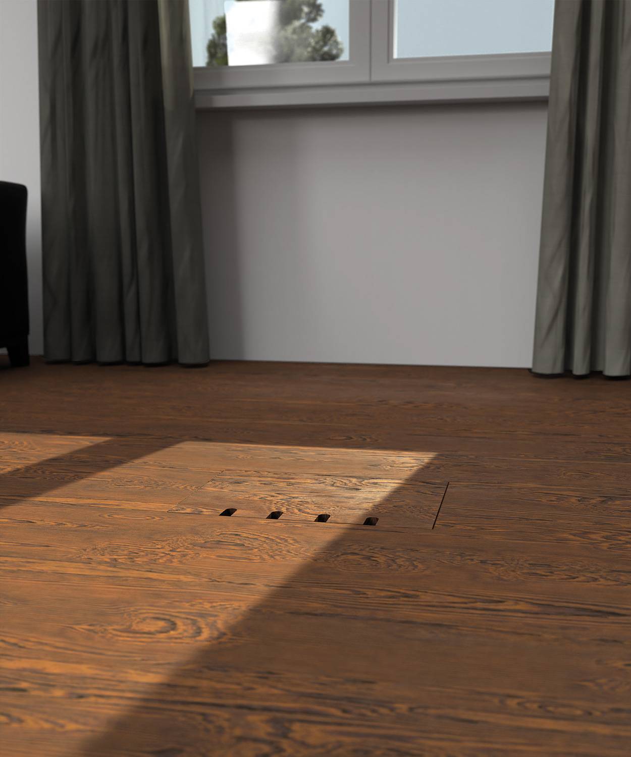 Bodensteckdose/ Bodentank 8804B; 3x Schuko, 1x RJ45 2fach,