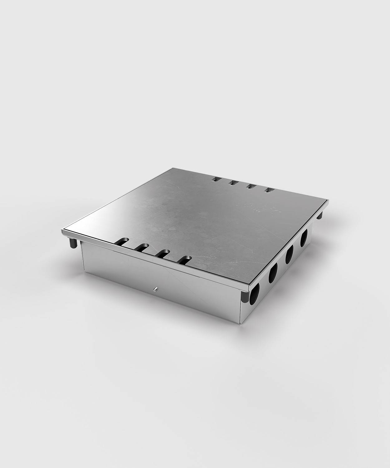 Bodensteckdose/ Bodentank 8808B; 4x Schuko, 4x RJ45 2fach,